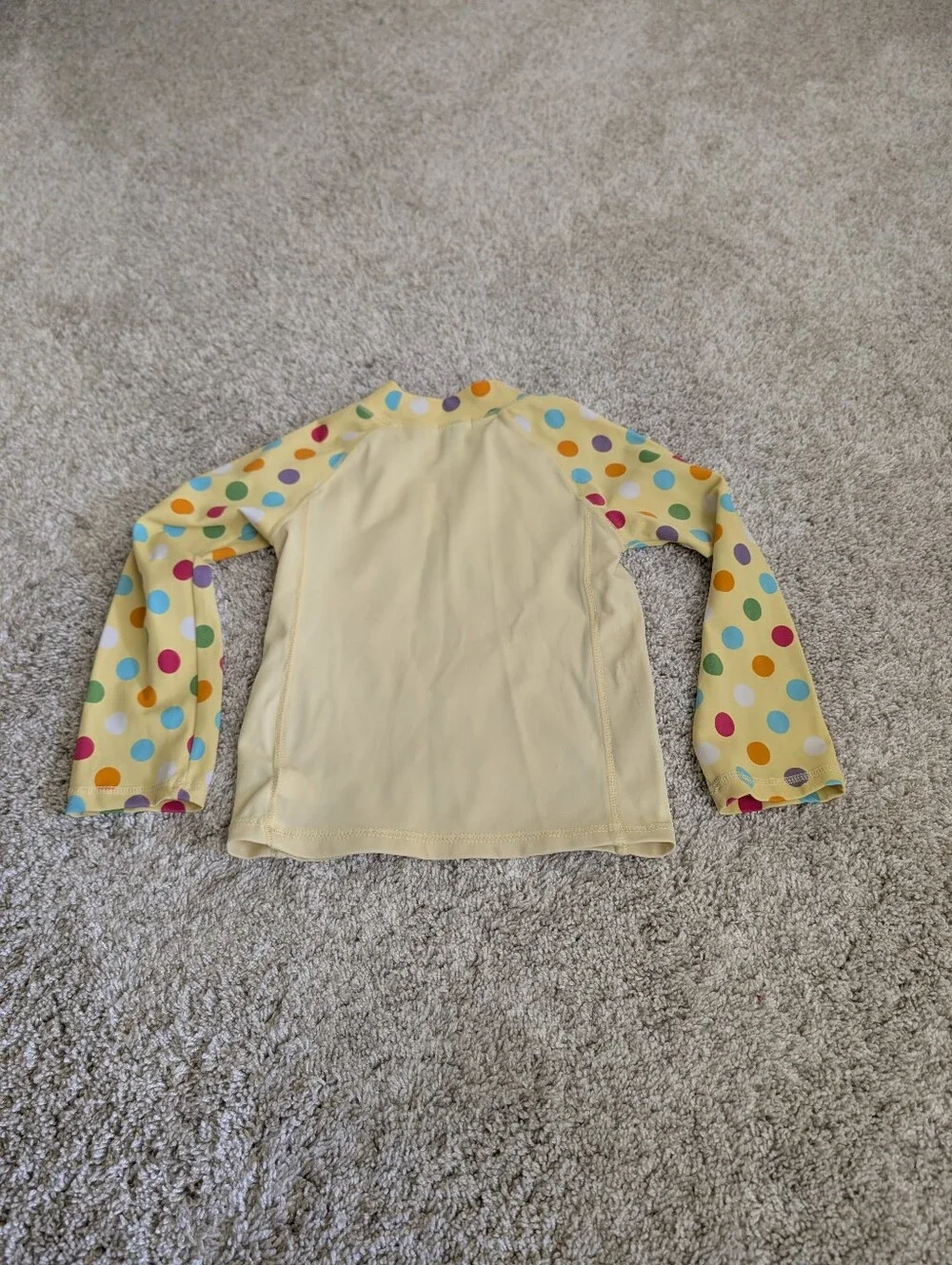 GAP Yellow Long Sleeve Swim UV Top Multicolor Polka Dot - 3T